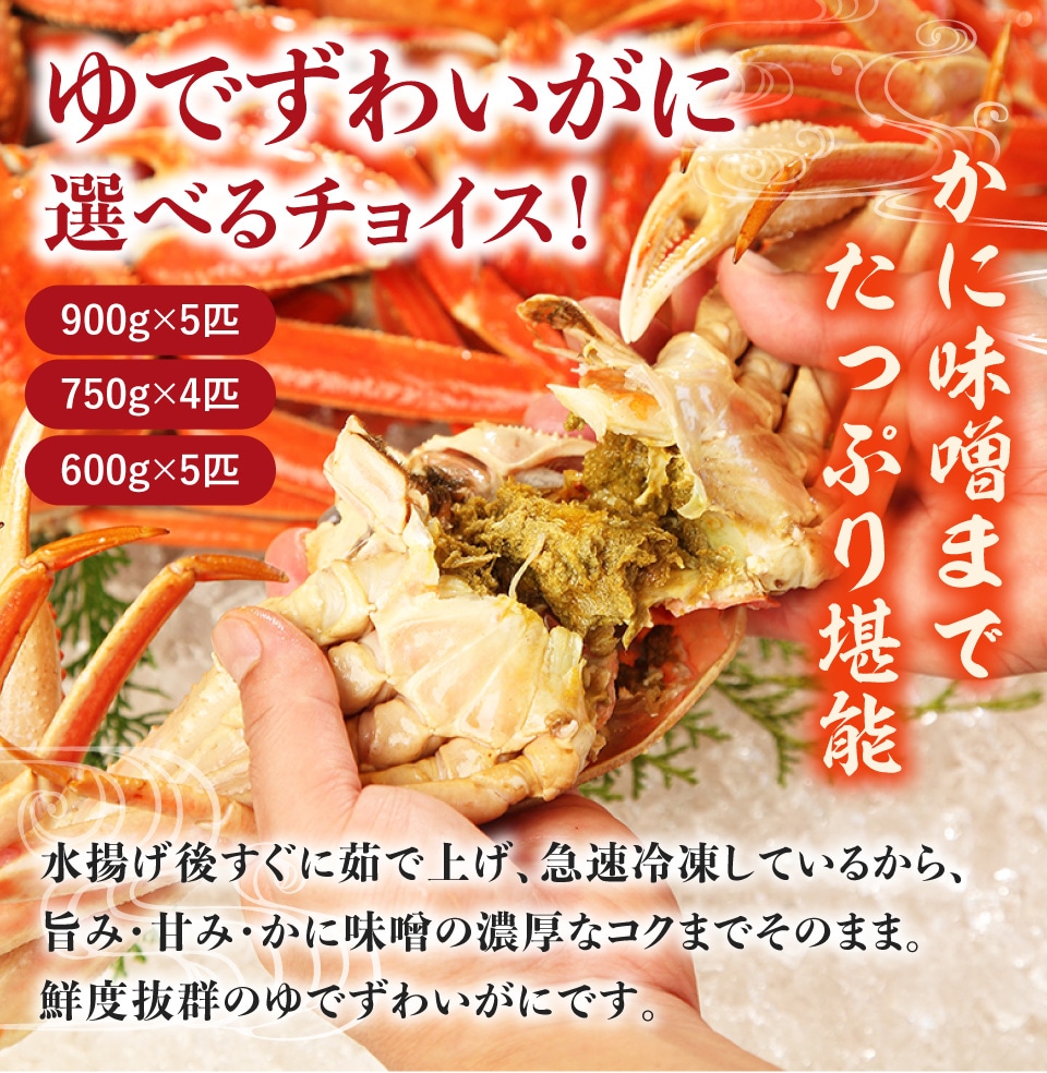 茹でずわいがに 750g×4匹（冷凍） | 商品一覧 | 北畿水産 かに一番