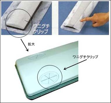 ワニグチクリップに押し込むだけの簡単取り付け／プロテック ダスターモップECO-600