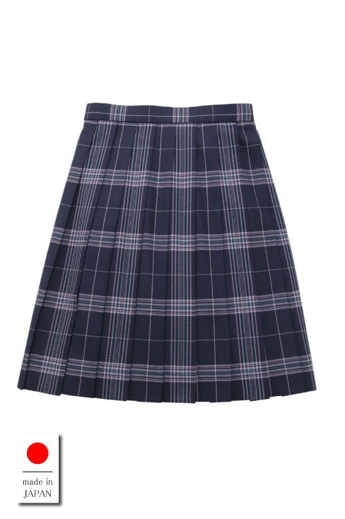 チェックプリーツスカート ネイビー（48cm丈） / KANKO Harajuku Select