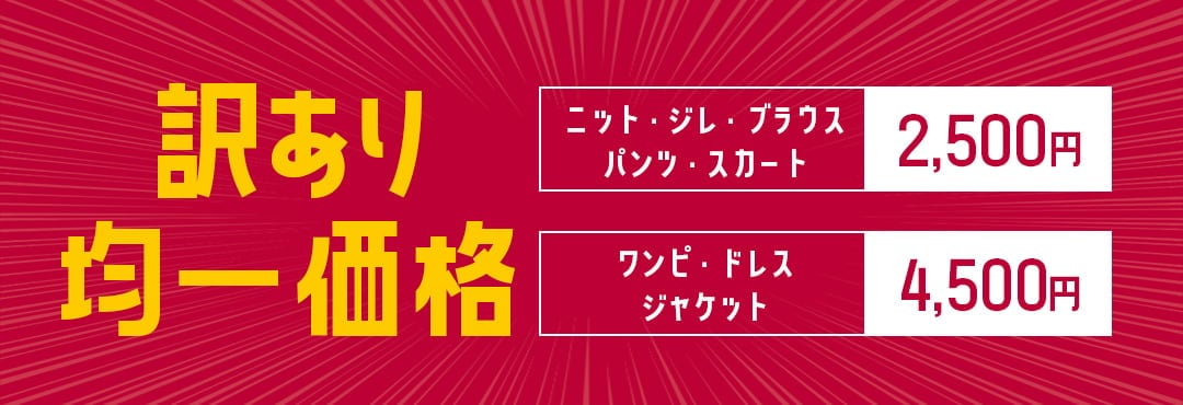 訳あり　均一価格