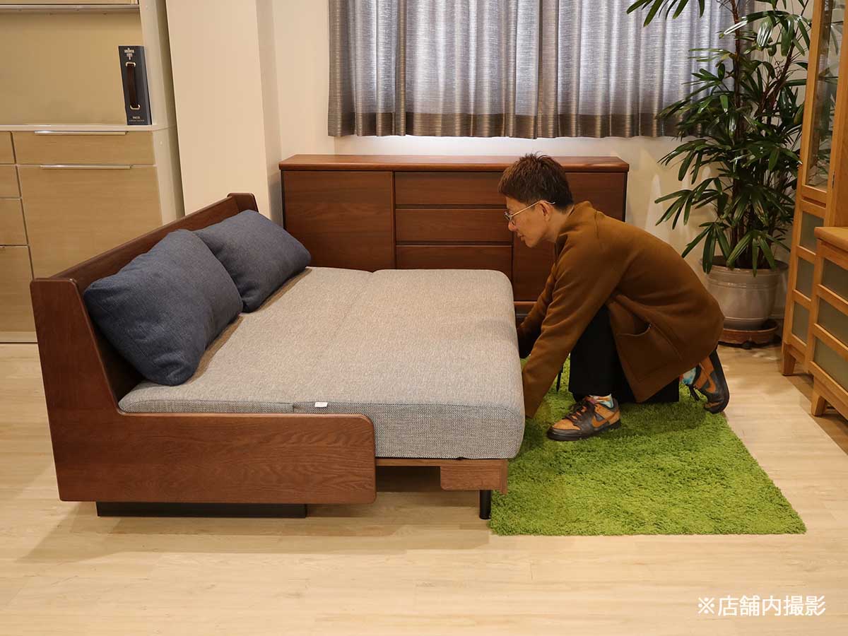 展示現品】 国産ソファベッド 幅180cm クッション2個付き ペース PACE