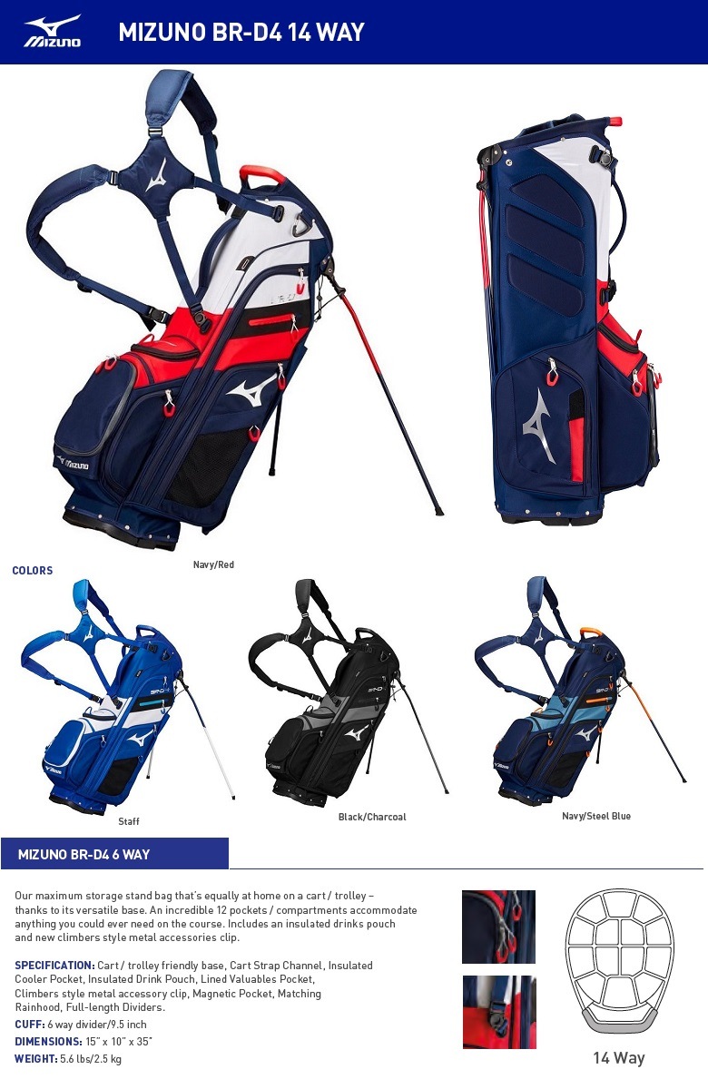 mizuno 6 way stand bag