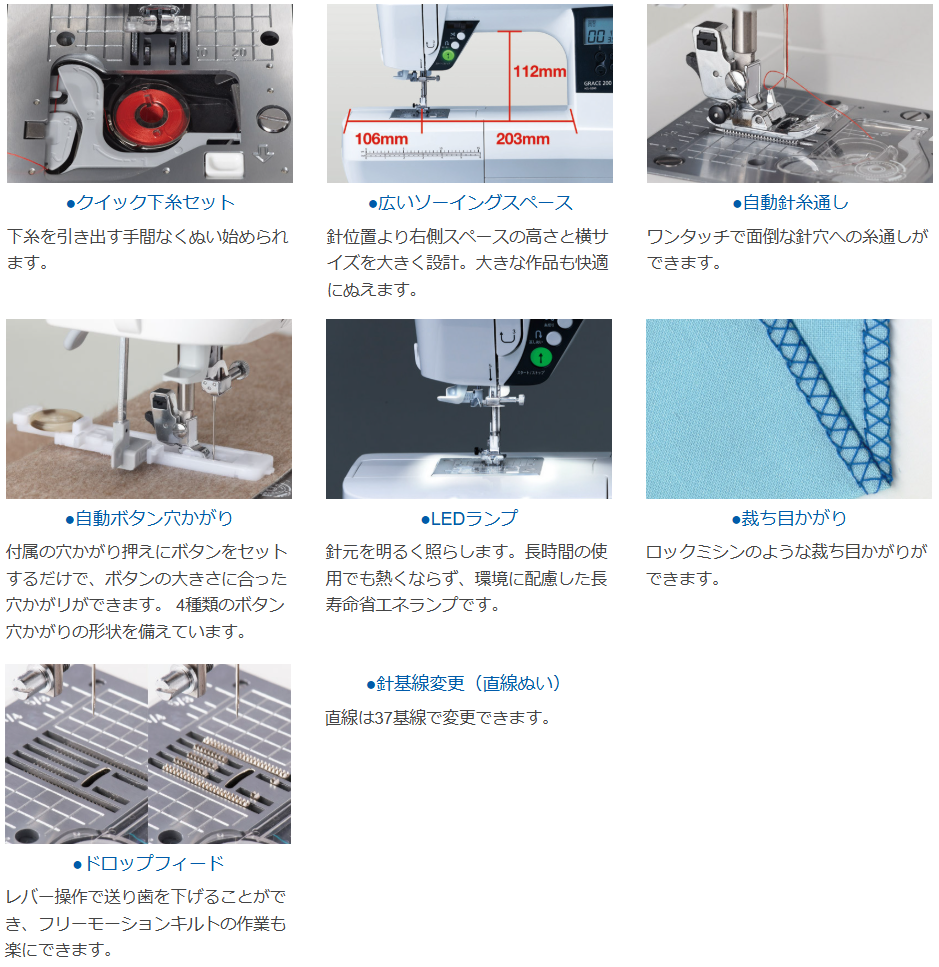GRACE（グレイス）HZL-G200 JUKI（ジューキ）コンピューターミシン【5