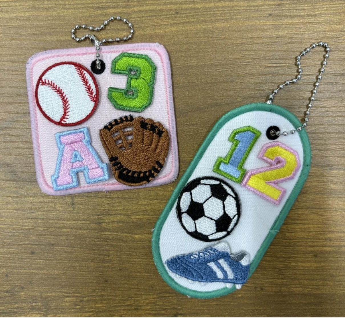スポーツモチーフのオリジナル刺繍ワッペン