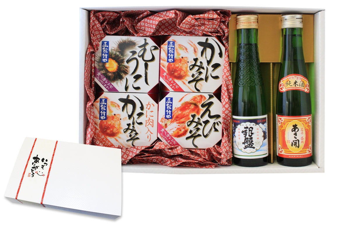 ギフトはお肉のつまみと日本酒で。様々なギフトに選ばれています。