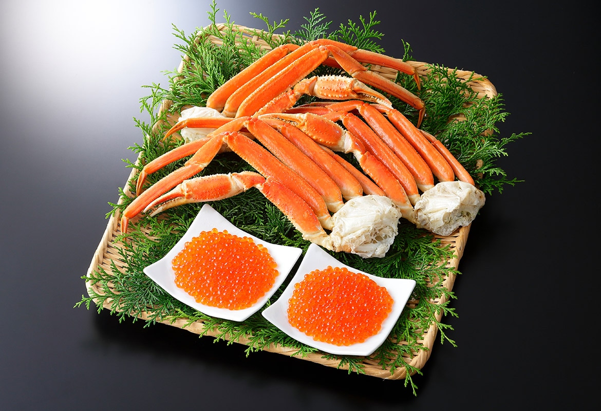 80ｇ　いくら　800g前後　ズワイガニ足　｜かに通販で北海道のお得な蟹を食卓に！