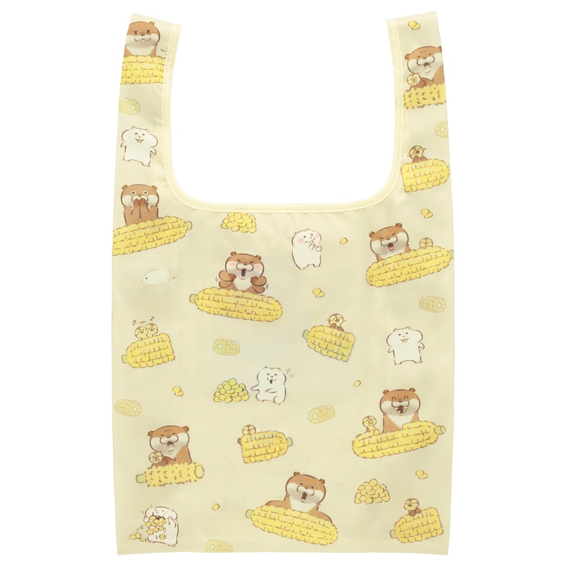 オーダー受付　チワワとカワウソ　限定レアパネル　4/7 可愛い嘘のカワウソ ポケッタブルエコバッグ(とうもろこし柄) | 7月3日
