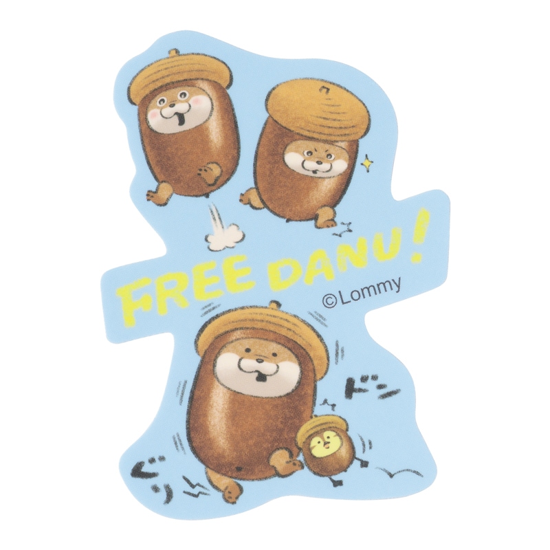 可愛い嘘のカワウソ スマホに貼れるサイズのマットステッカー(FREE