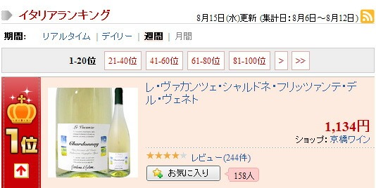 スクリューキャップになりました】 レ・ヴァカンツェ シャルドネ