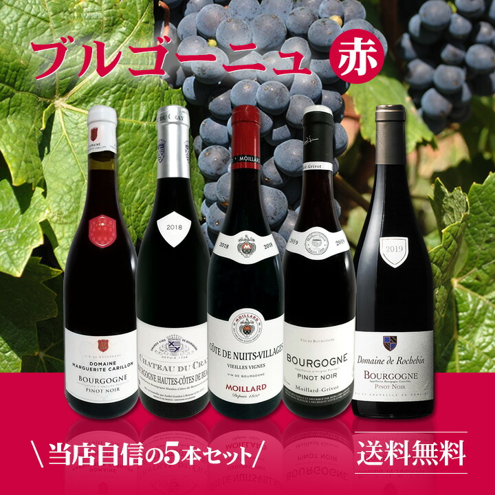送料無料☆90セット限り】厳選ブルゴーニュ赤ワイン5本セット