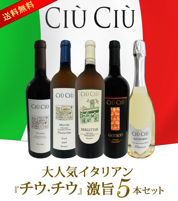 送料無料】大人気イタリアン【チウ・チウ】激旨5本セット | ワイン