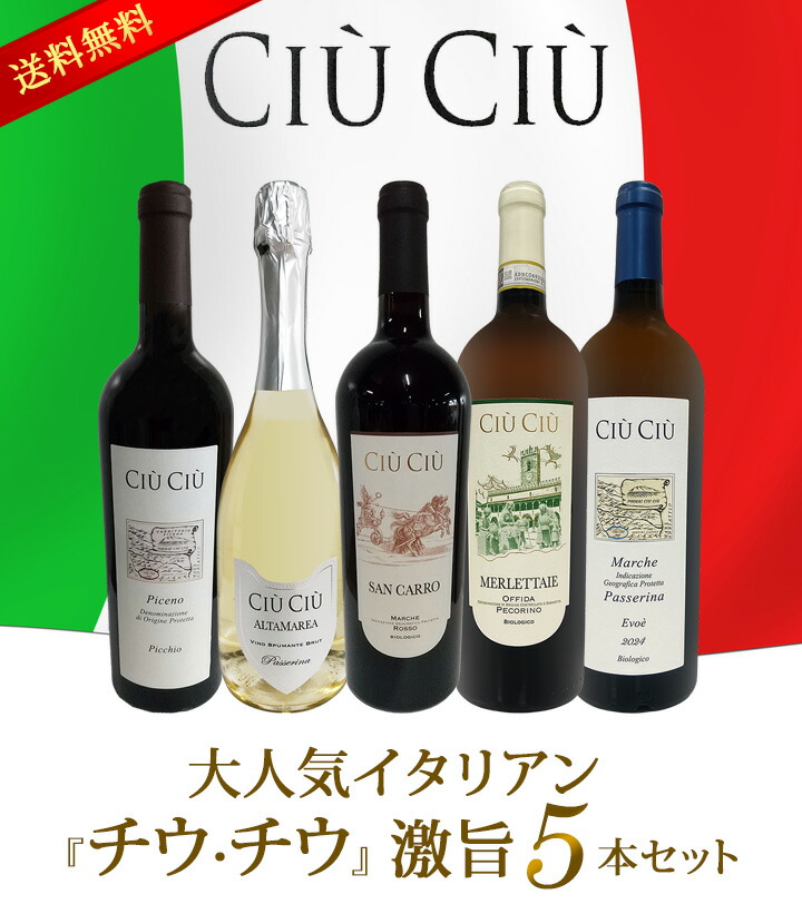送料無料】大人気イタリアン【チウ・チウ】激旨5本セット | ワイン
