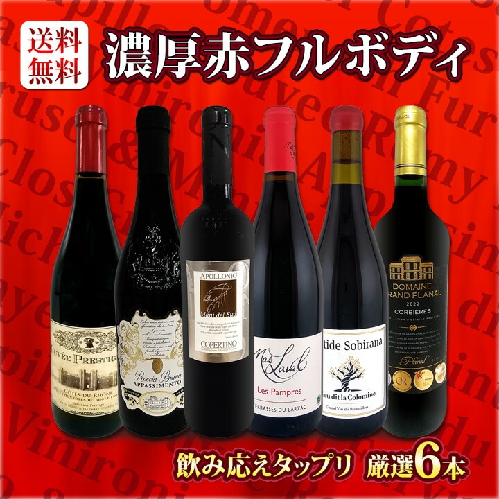 送料無料】第58弾!≪濃厚赤ワイン好き必見!≫大満足のフルボディ6本