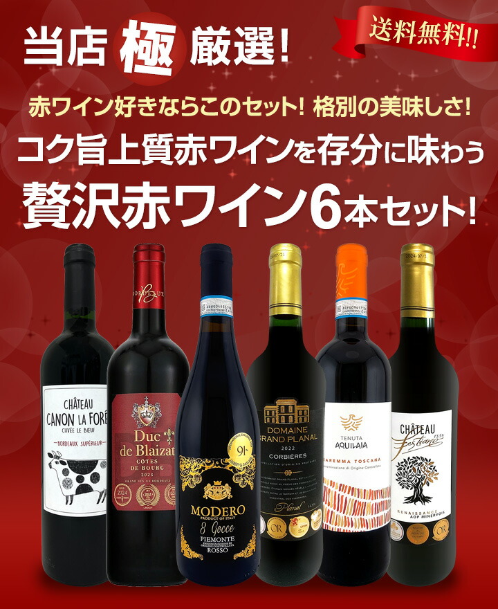 送料無料】第54弾！当店≪極≫厳選！赤ワイン好きならこのセット！格別