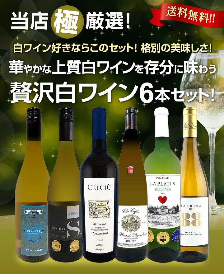 送料無料】第75弾!当店≪極≫厳選！白ワイン好きならこのセット！格別