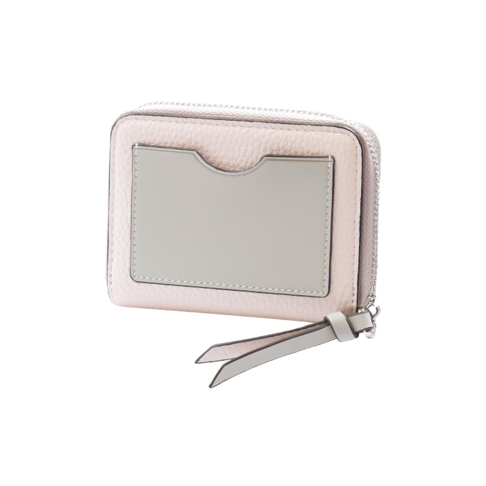グレーとピンクのバイカラーミニ財布