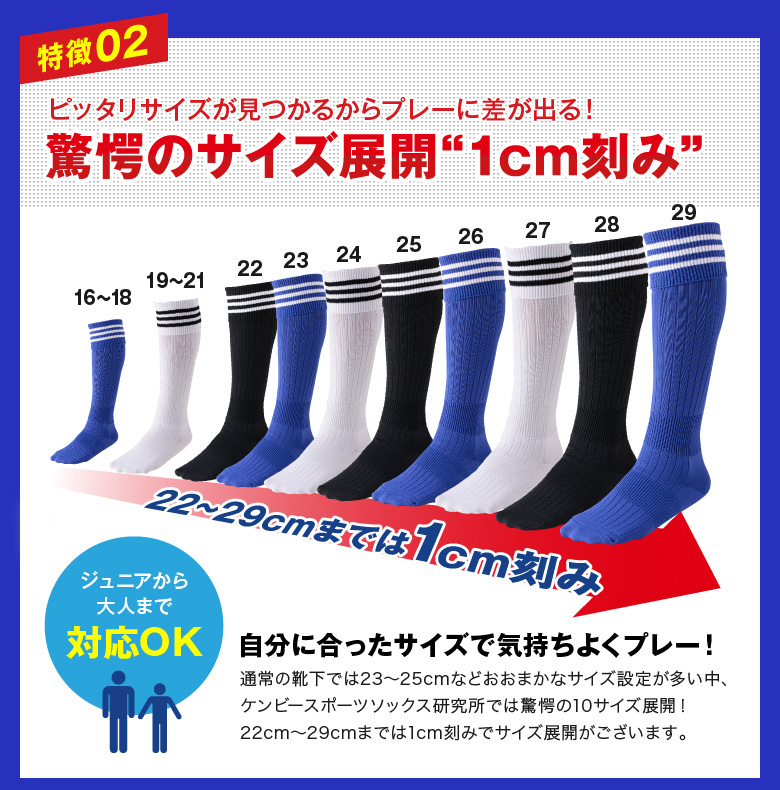 メール便無料】 スポーツソックス サッカーソックス ジュニア 子供用 19～21 白×黒 い10