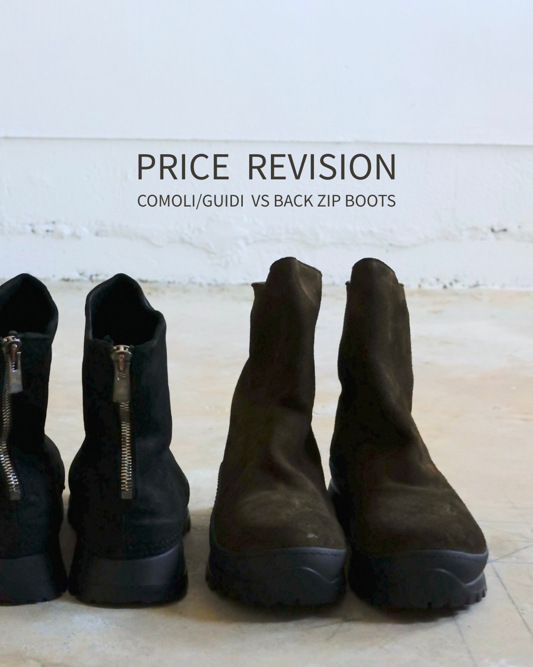 GUIDI VS Back Zip Boots 価格改定 / Price Revision