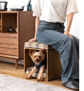 pet stool wood box