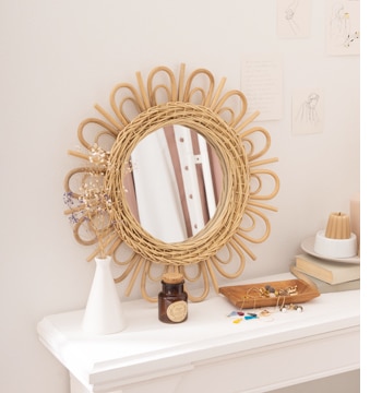 rattan mirror