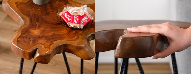 ソリッドウッドサイドテーブル｜TTF-185｜天然木｜素材を活かした机