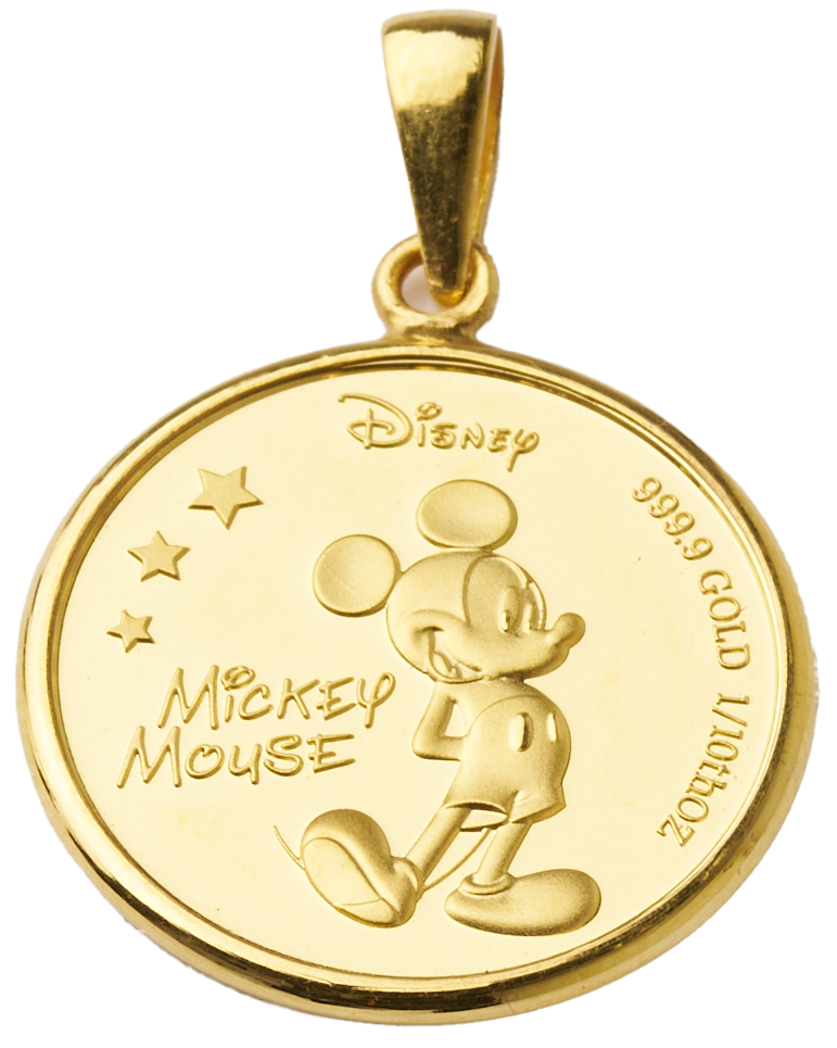 Disney監修】 ミッキー＆ミニー リバーシブルメダルペンダントトップ