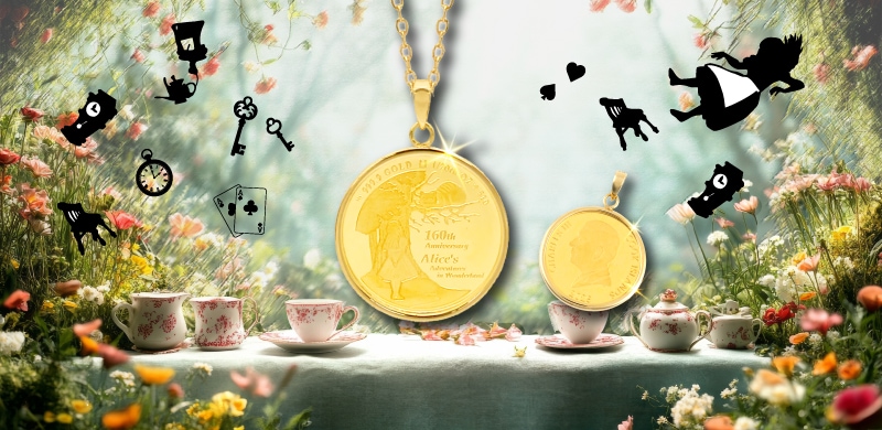 ロイヤルミント製造『不思議の国のアリス』出版160周年記念純金コイン