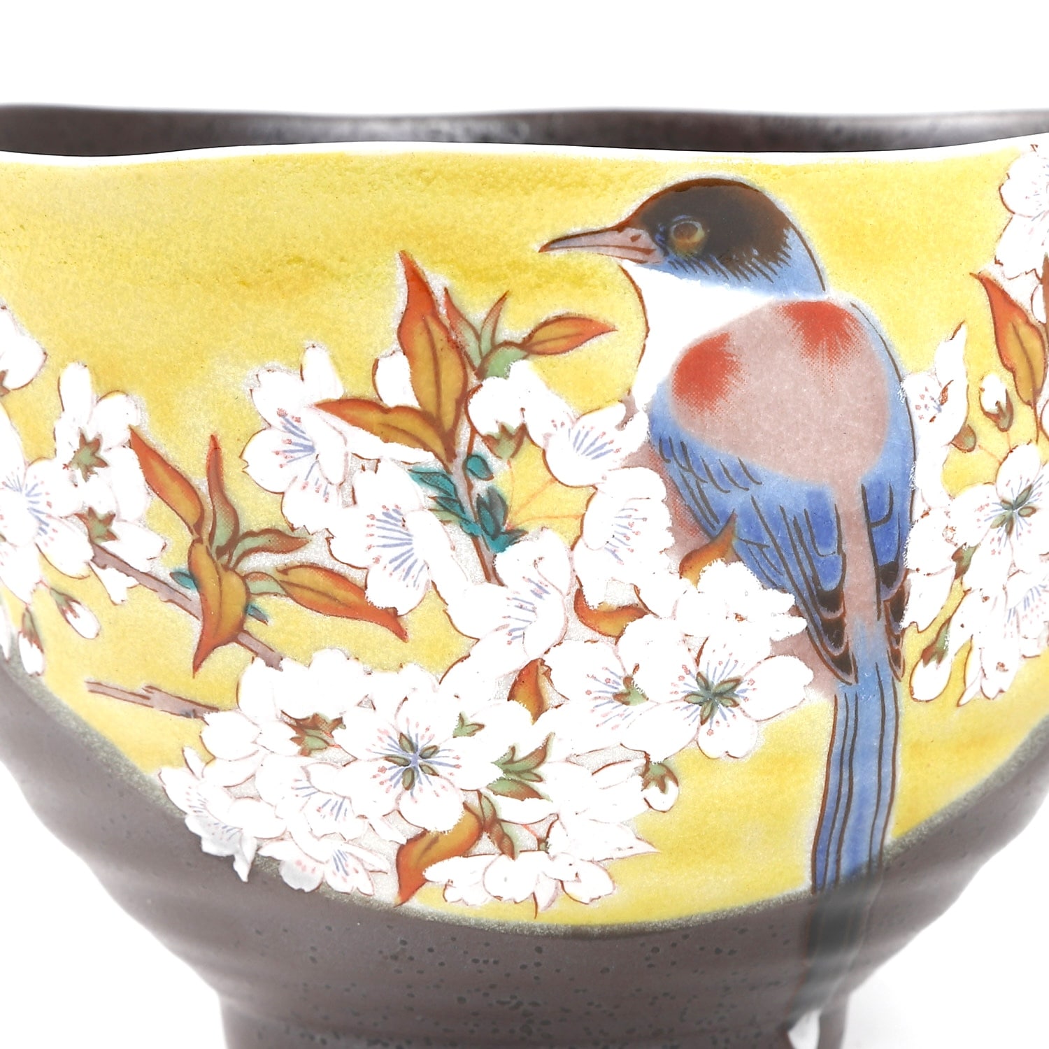 九谷焼 新品 山桜に鳥 角皿 5枚 九谷焼「山桜に鳥シリーズ」のご