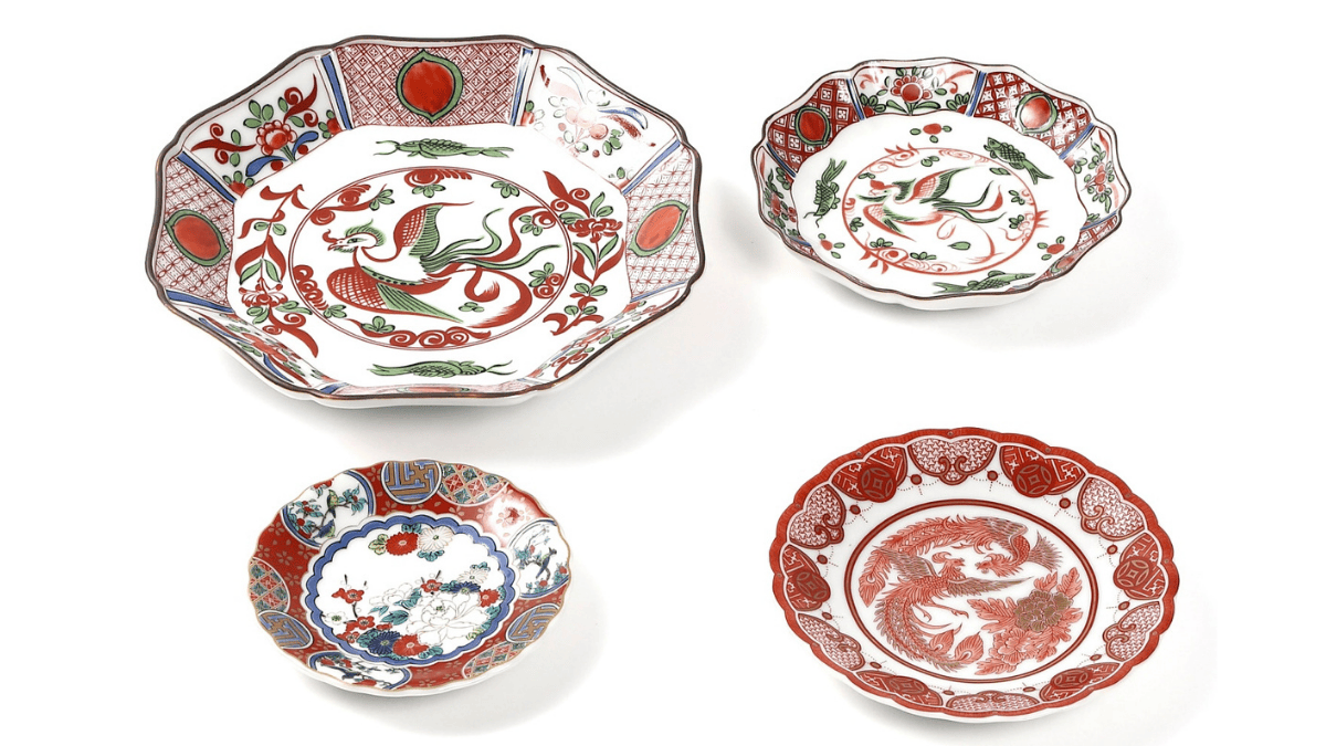 九谷焼:織田製 赤絵四寸小皿(二十枚) 新入荷!! 九谷焼「赤絵シリーズ」