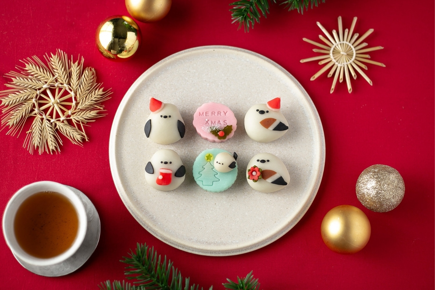 北海道 小樽 つくし牧田 シマエナガ 練り切り クリスマス