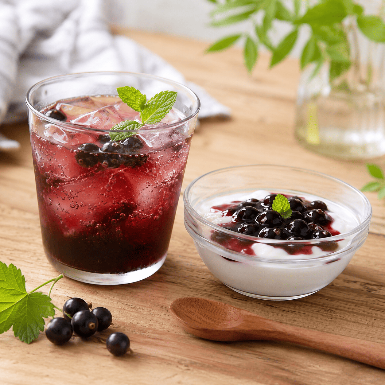 カシス黒酢ソーダ
