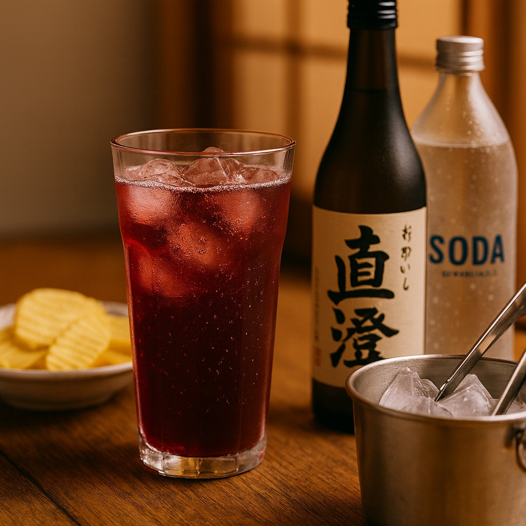 白桃ラズベリーハイボール