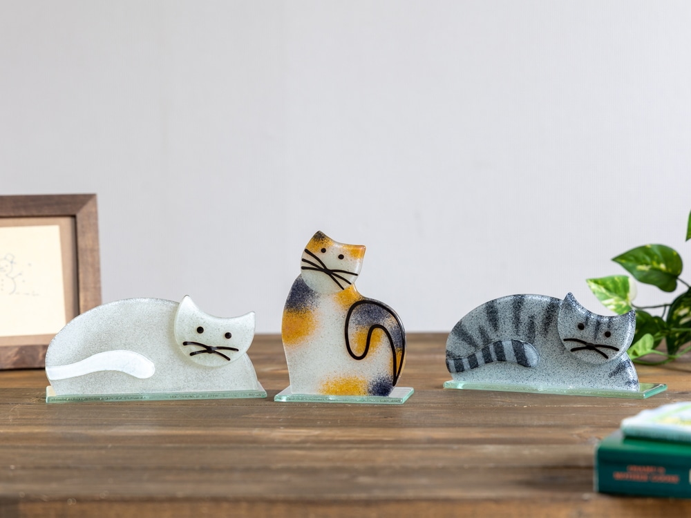 のんびり猫のキャンドルホルダー 「ねころび」 | 北一硝子 まごころお のんびり猫のキャンドルホルダー 「ねころび」 | 北一硝子 まごころお