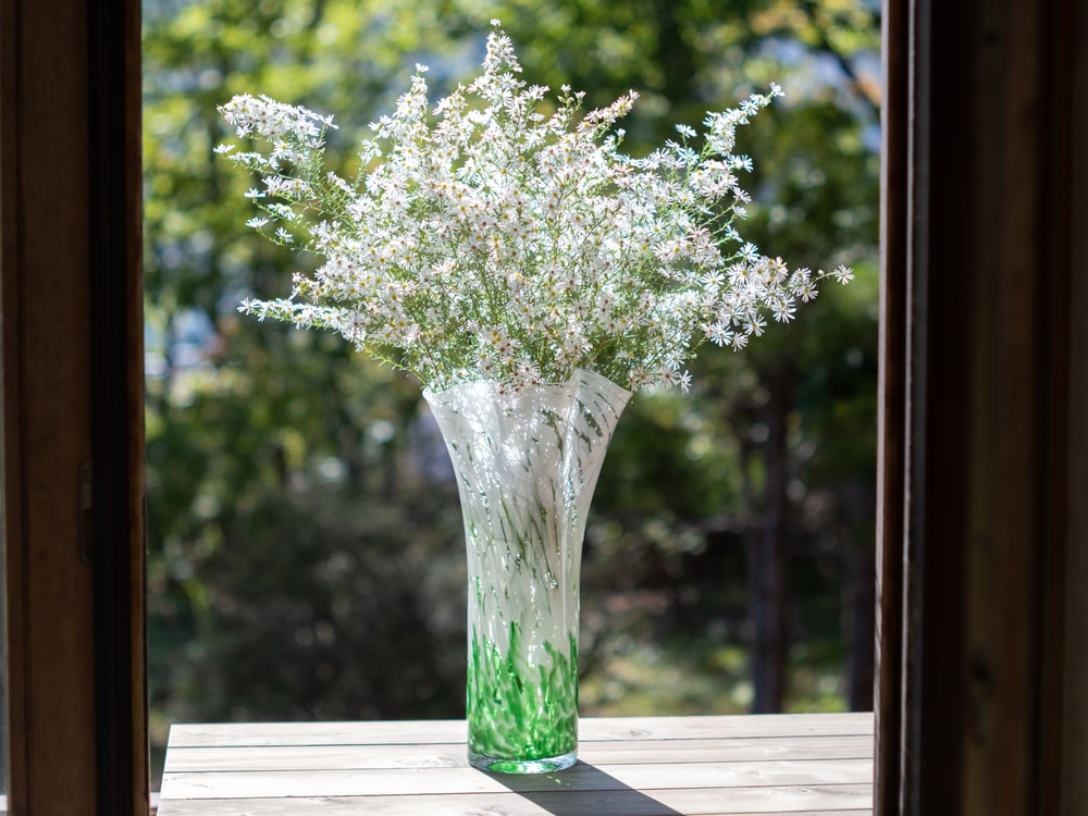 吹きガラス フリル 花瓶家具・インテリア