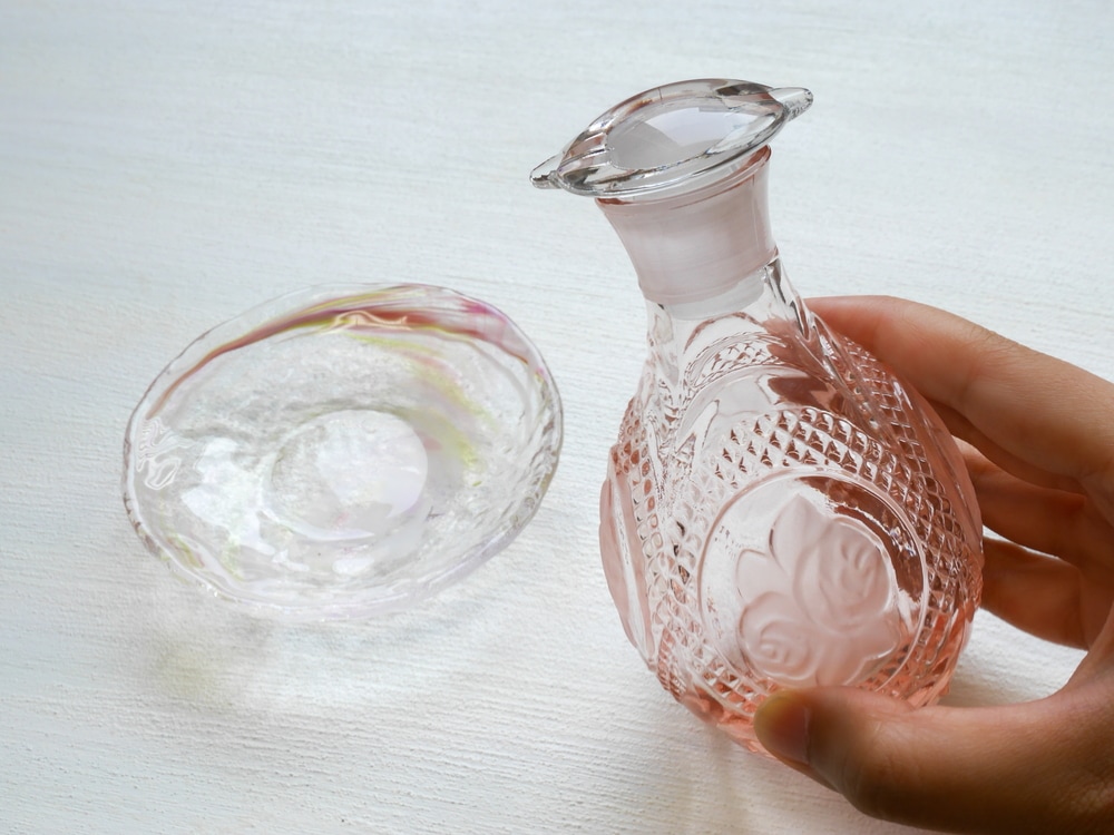 北一硝子 液ダレしない ガラス醤油差し バラ柄 ピンク色 バラ柄醤油差し大 | 北一硝子 まごころお届け便