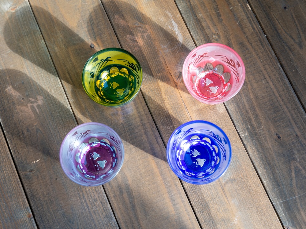 万華鏡ぐいのみ 波千鳥 | 北一硝子 まごころお届け便