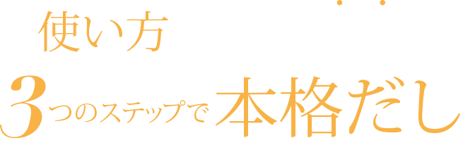 使い方はとても簡単!3つのステップで本格だし