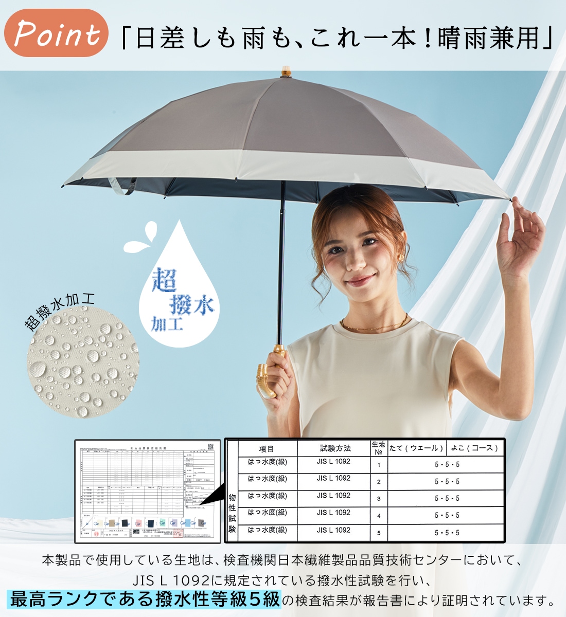 2026新色】2段式 折りたたみ日傘 晴雨兼用～nino bicolor～ | すべての