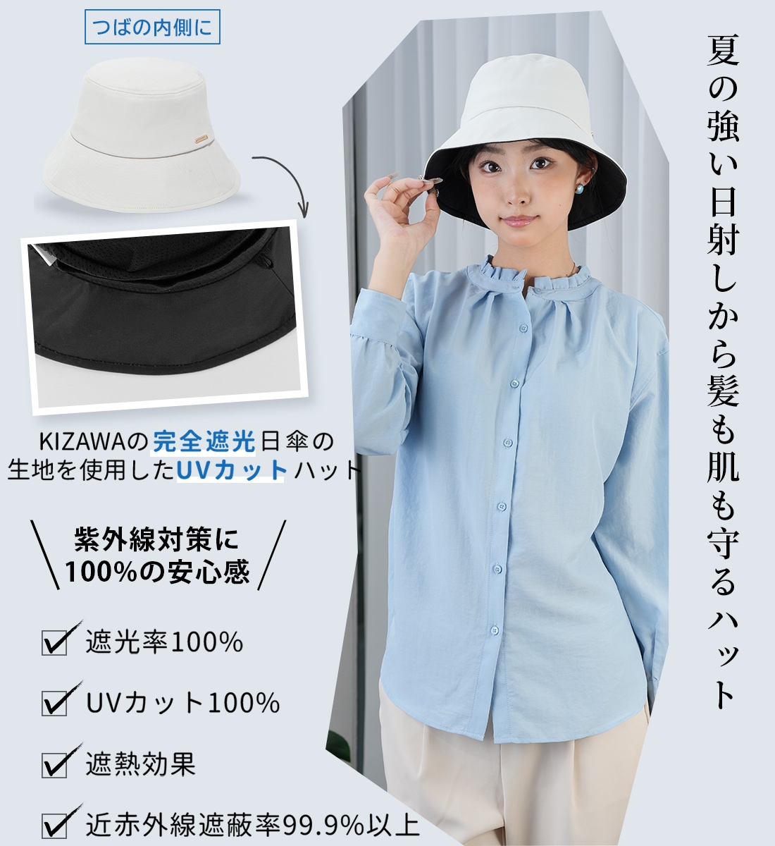 完全遮光 カジュアルハット PARAHAT～swell～ | すべての商品 | KIZAWA