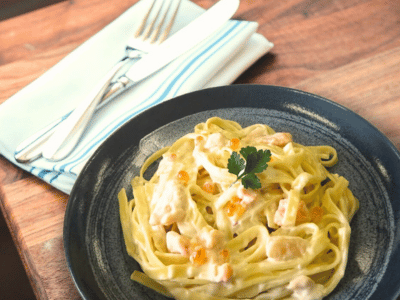 サーモン塩辛クリームパスタなどアレンジレシピはこちら