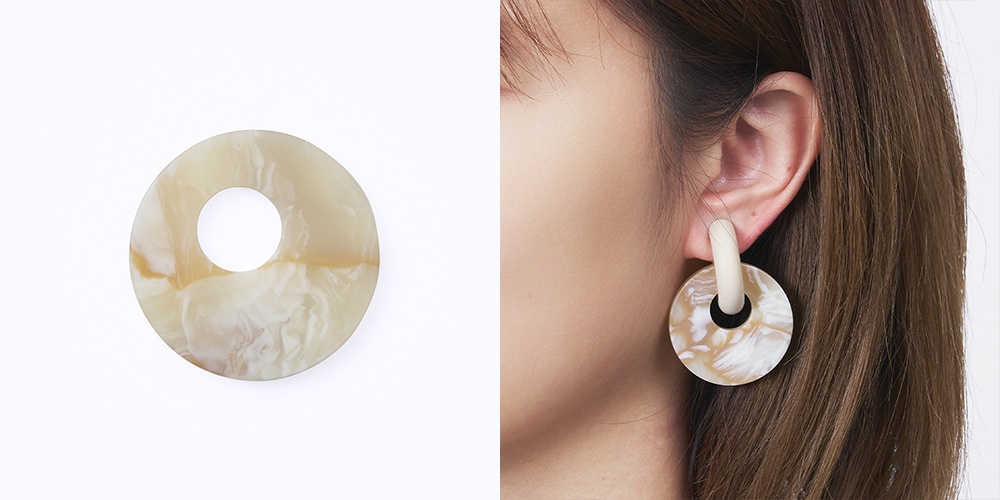 acrylic GUM EARRING 2191  アクリリック　ガム　イヤリング ゴム　いやりんぐ　アクセサリー 個性的　ホワイト