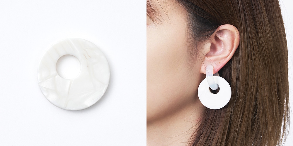 acrylic GUM EARRING 2191  アクリリック　ガム　イヤリング ゴム　いやりんぐ　アクセサリー 個性的　ホワイト