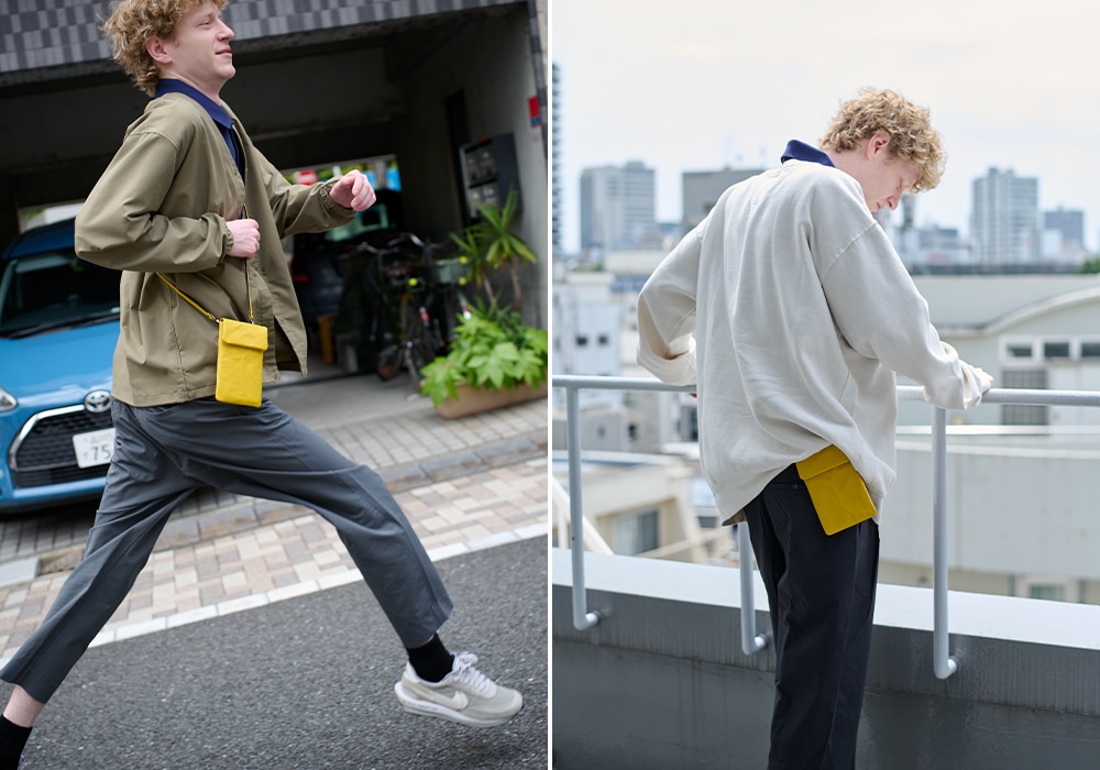 hmny B-084 スマホポーチ パスポートケース ミニバッグ サコッシュ トラベルポーチ 本革製 