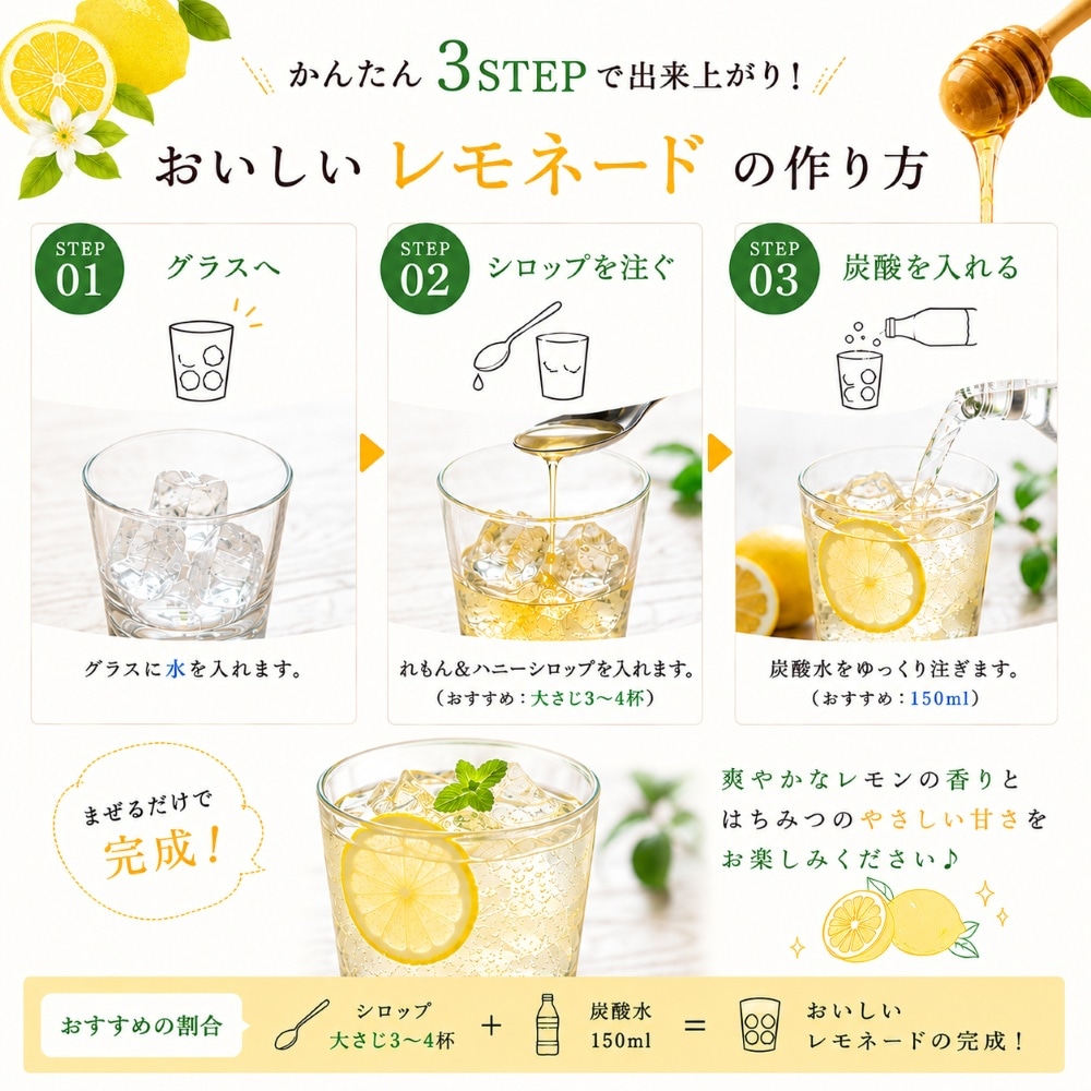 れもん＆ハニー 果汁入り蜂蜜｜はちみつプラス｜はちみつ通販SHOP神戸