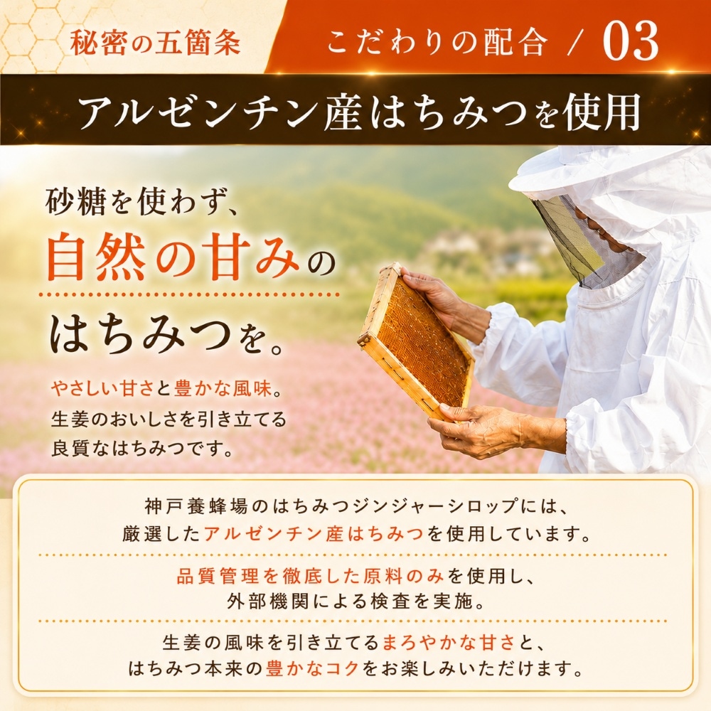 無添加・無着色のはちみつジンジャーシロップ