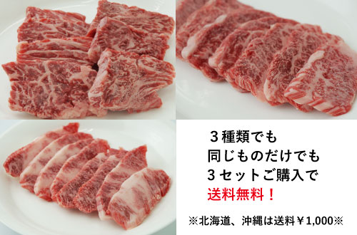 特別セット神戸牛焼肉3セット購入で送料無料