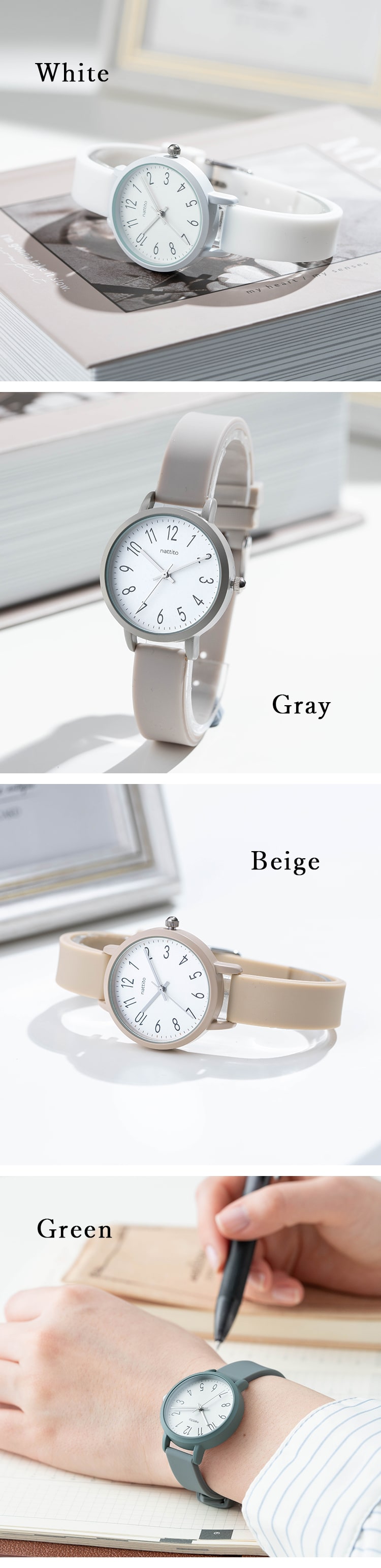腕時計 レディース ラバー シリコンベルト ウォッチ ブランド カジュアル シンプル かわいい おしゃれ 大人 見やすい 仕事 通勤 通学  日本製ムーブメント プレゼント 母の日 ギフト 女性 1年間のメーカー保証付 | 腕時計
