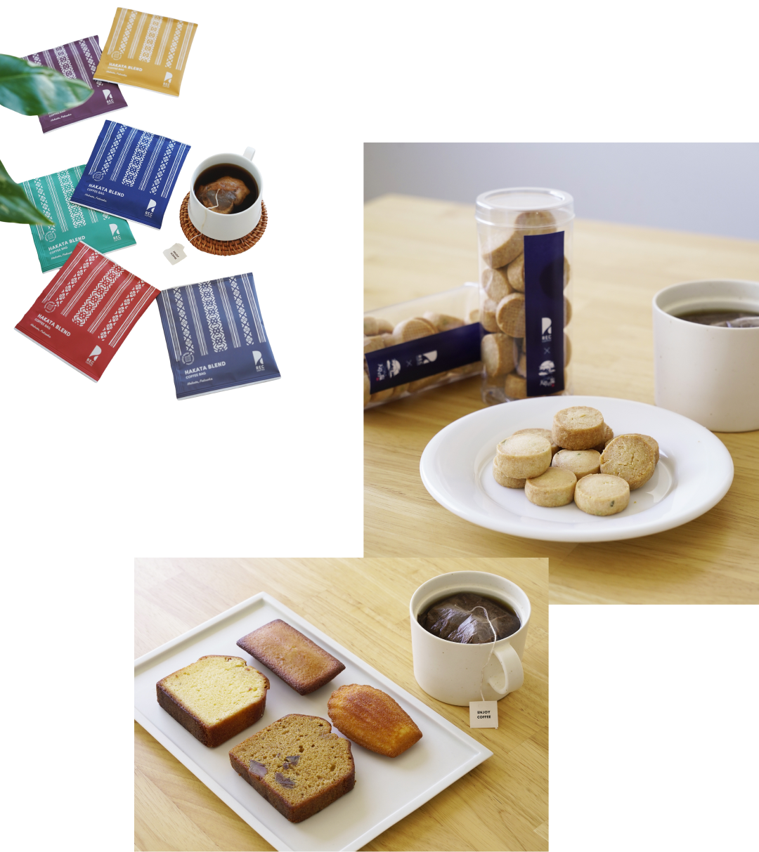 コーヒーバッグとクッキーと焼菓子