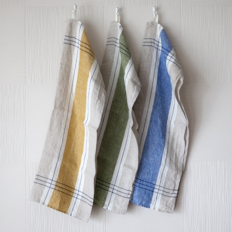 【Lino e Lina】キッチンクロス / サンティエ ＊ブルー