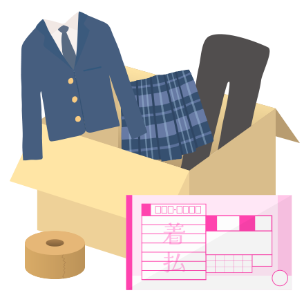 制服を詰めて、着払いで発送